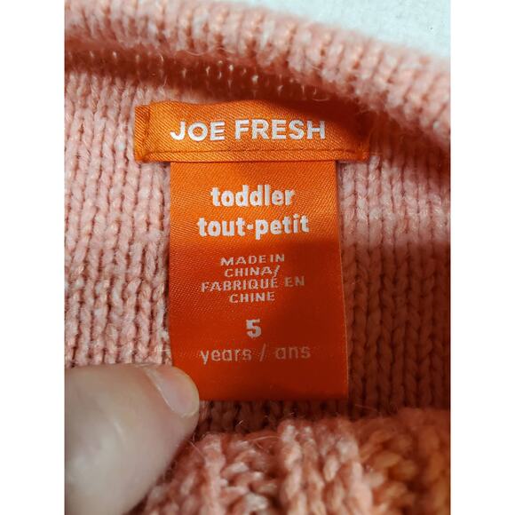 Joe Fresh Sweatshirt Dress Toddler 5 Knit Long Tunic Pink Long Sleeve Top - Picture 6 of 8